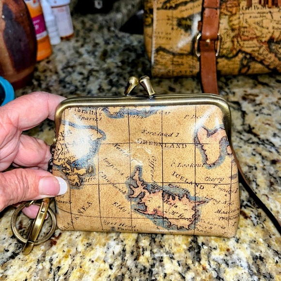 Patricia Nash Map Print Bag with Brown Accents - Picture 9 of 10